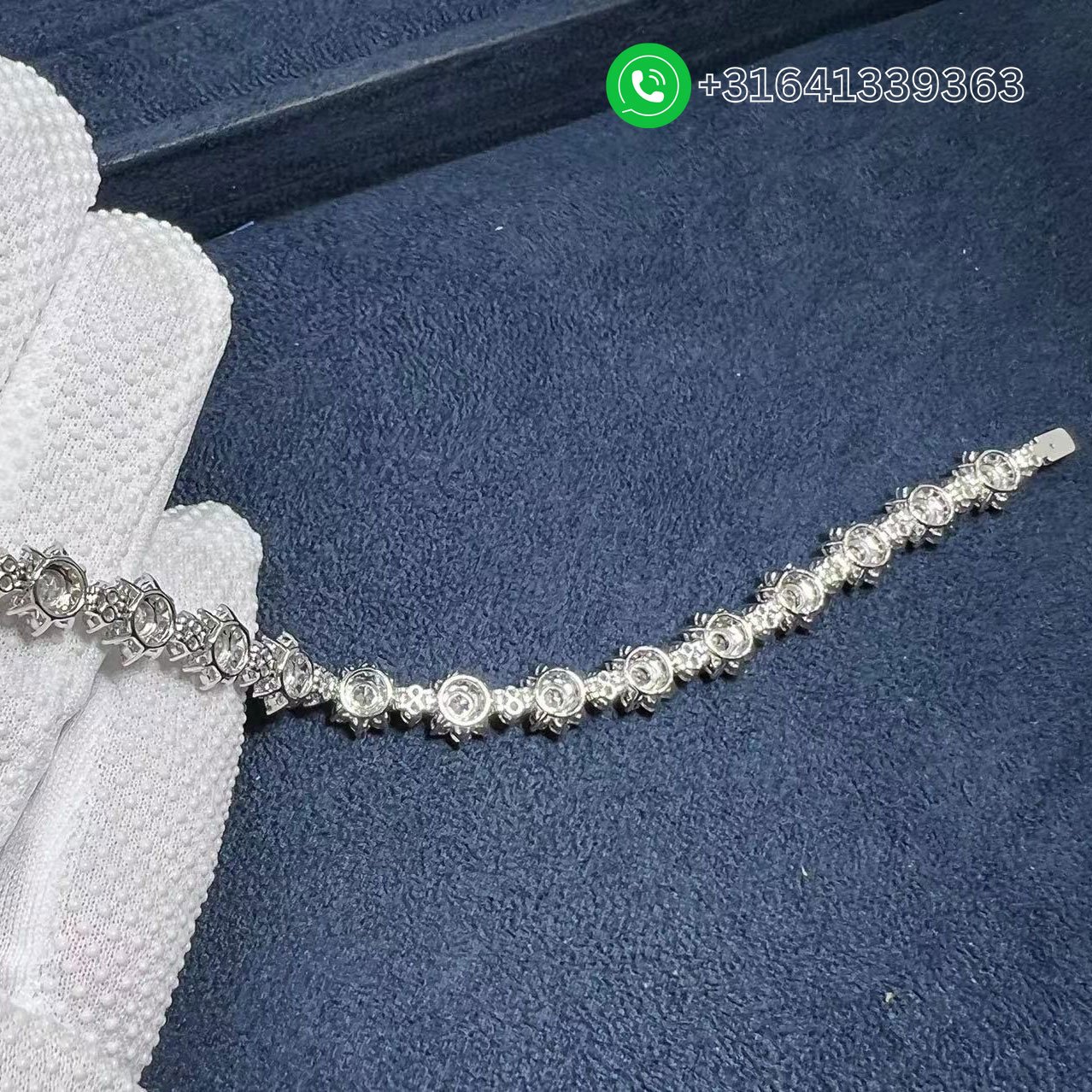 Harry Winston Sunflower Small Platinum Diamond Bracelet BRDPNASMSF - Image 6