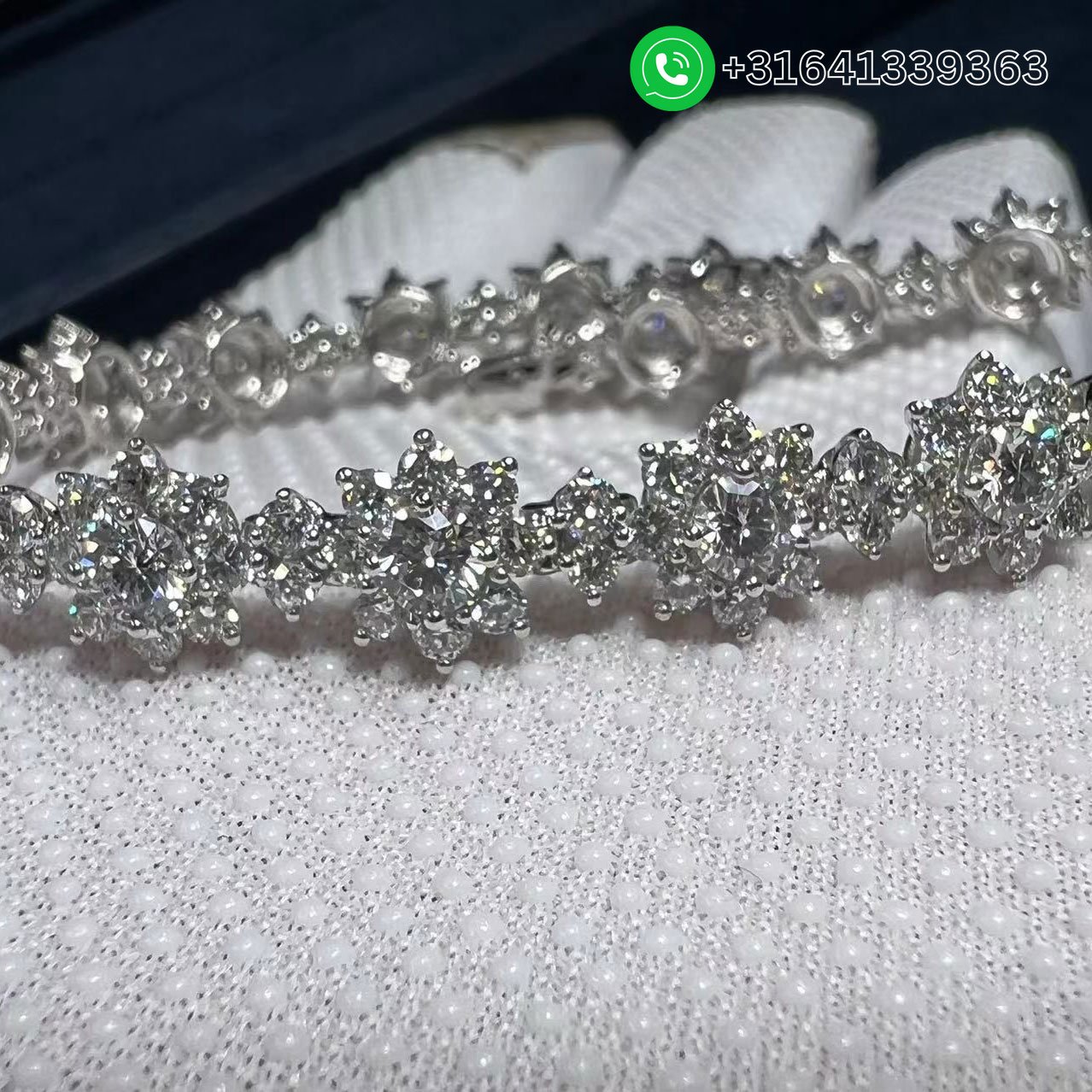 Harry Winston Sunflower Small Platinum Diamond Bracelet BRDPNASMSF - Image 4