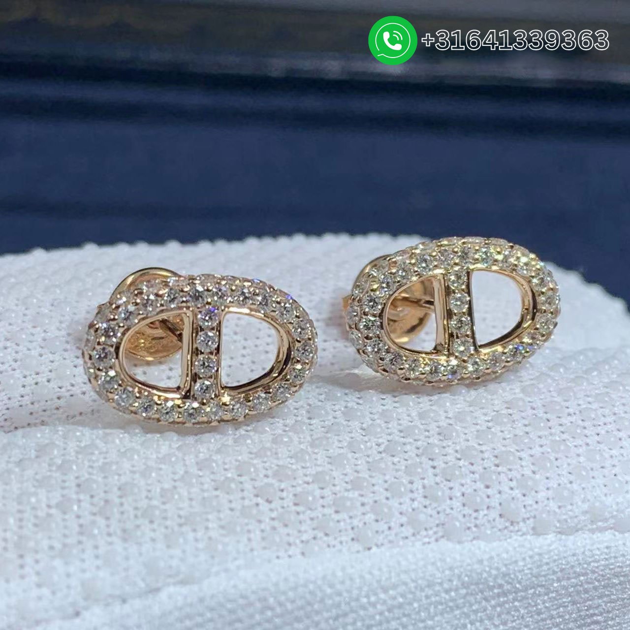 Hermès 18K Rose Gold Diamond Chaine d’Ancre Earrings - Image 4