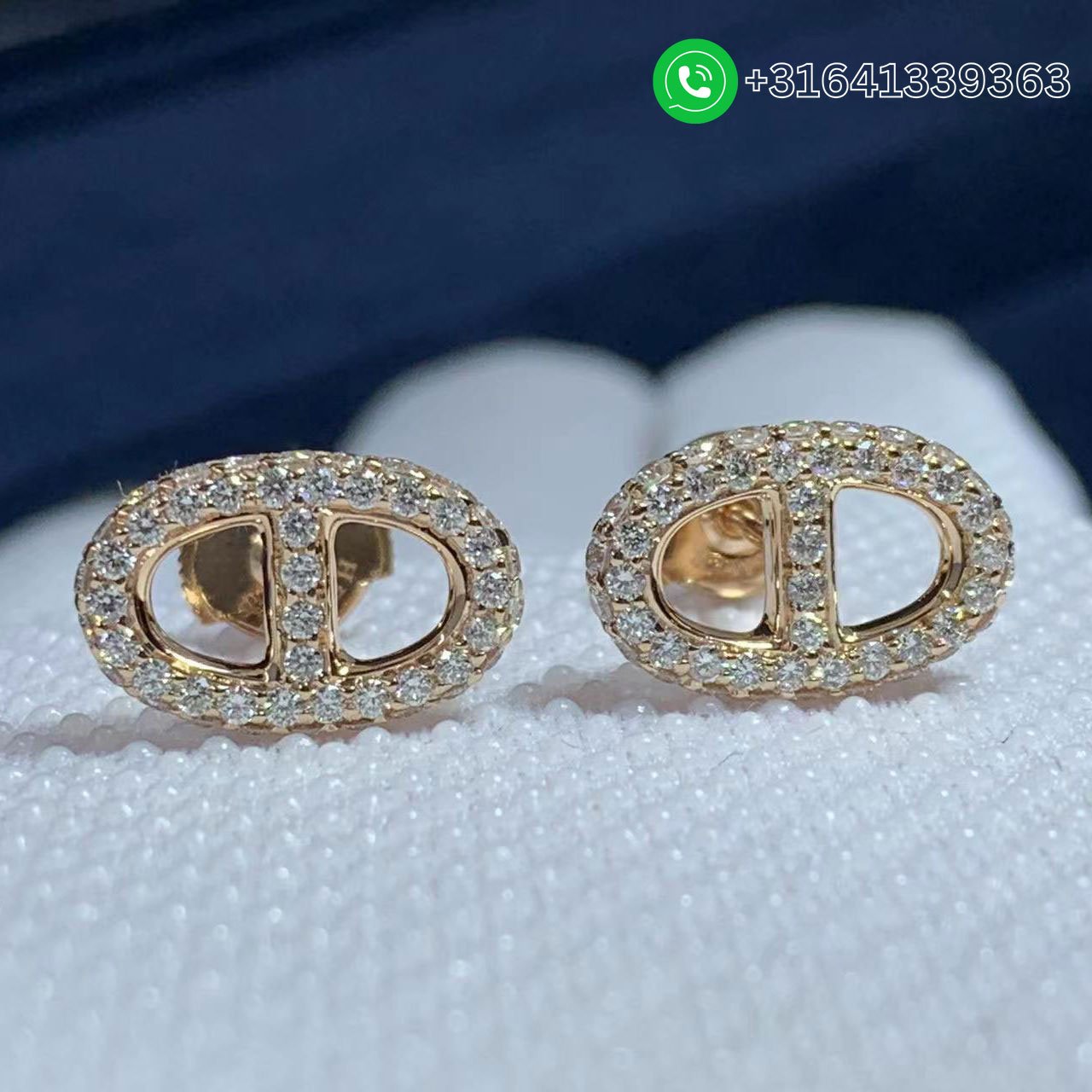 Hermes-18K-Rose-Gold-Diamond-Chaine-dAncre-Earrings-4