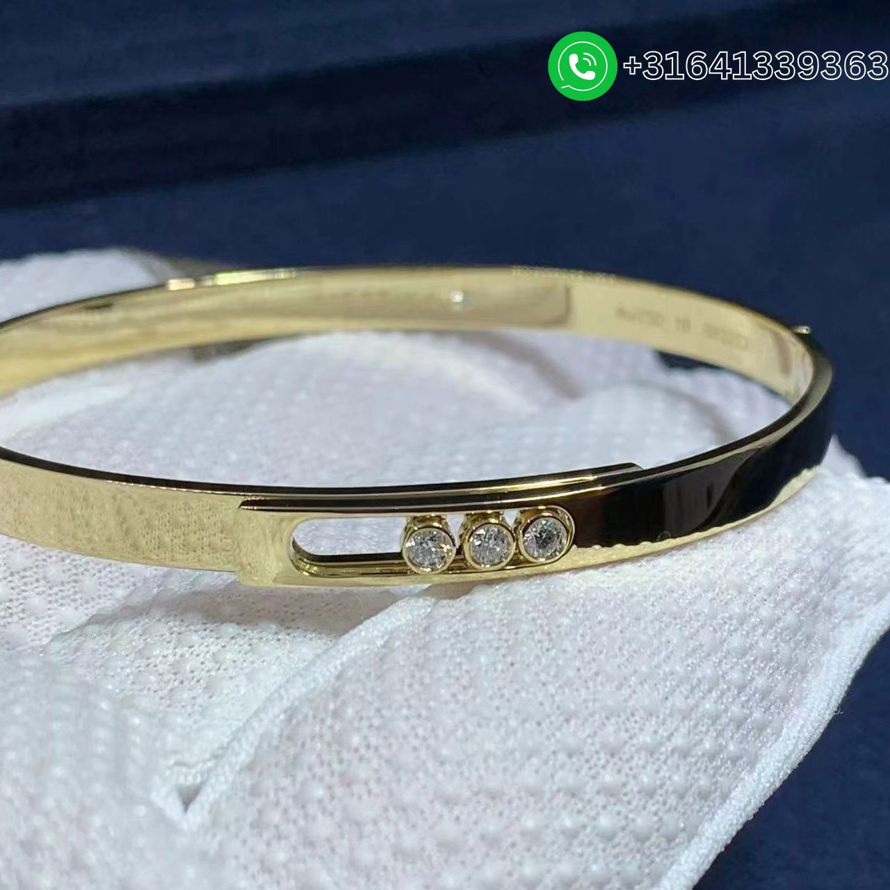 Messika 18K Yellow Gold 3 Diamond Move Noa Bangle Bracelet 10092-YG - Image 5