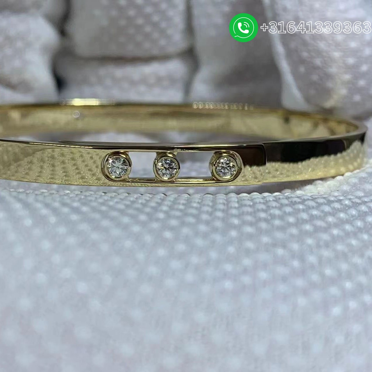 Messika 18K Yellow Gold 3 Diamond Move Noa Bangle Bracelet 10092-YG - Image 2