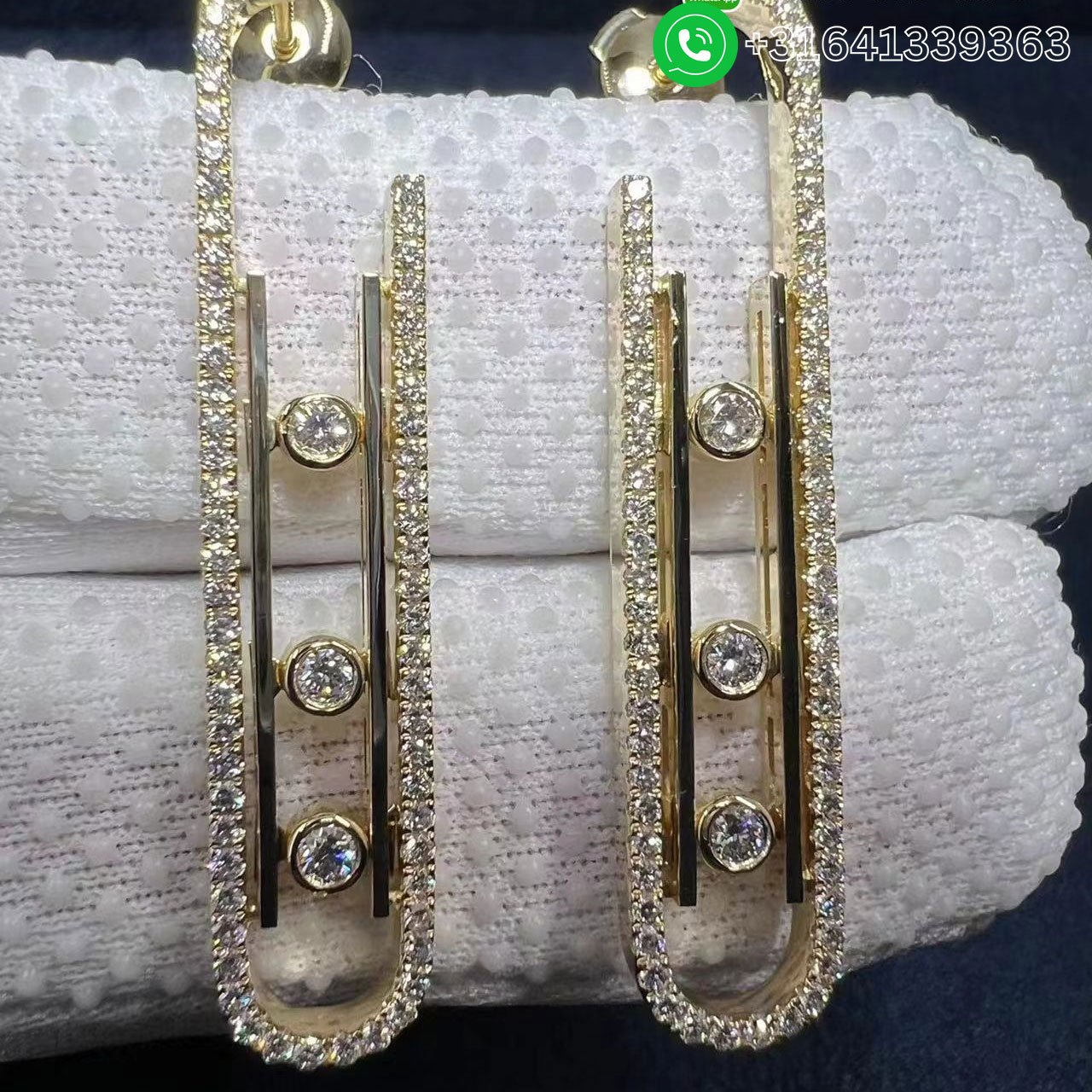 Messika Boucles d’oreilles Move 10th PM 18k Yellow Gold Diamond Crawler Earrings - Image 2