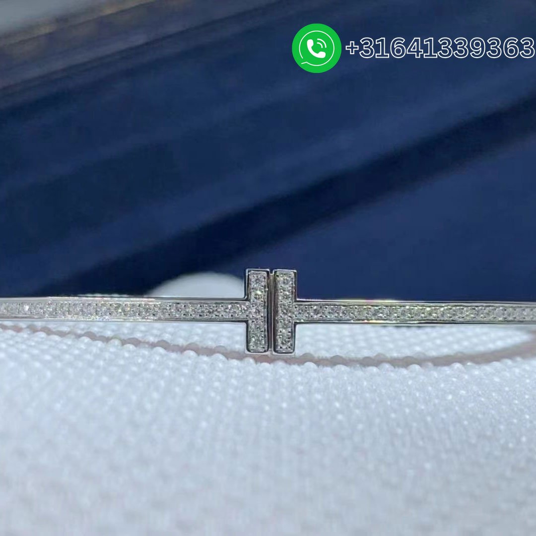 Tiffany-18K-White-Gold-Diamond-Hinged-T-Wire-Bangle-Bracelet-3
