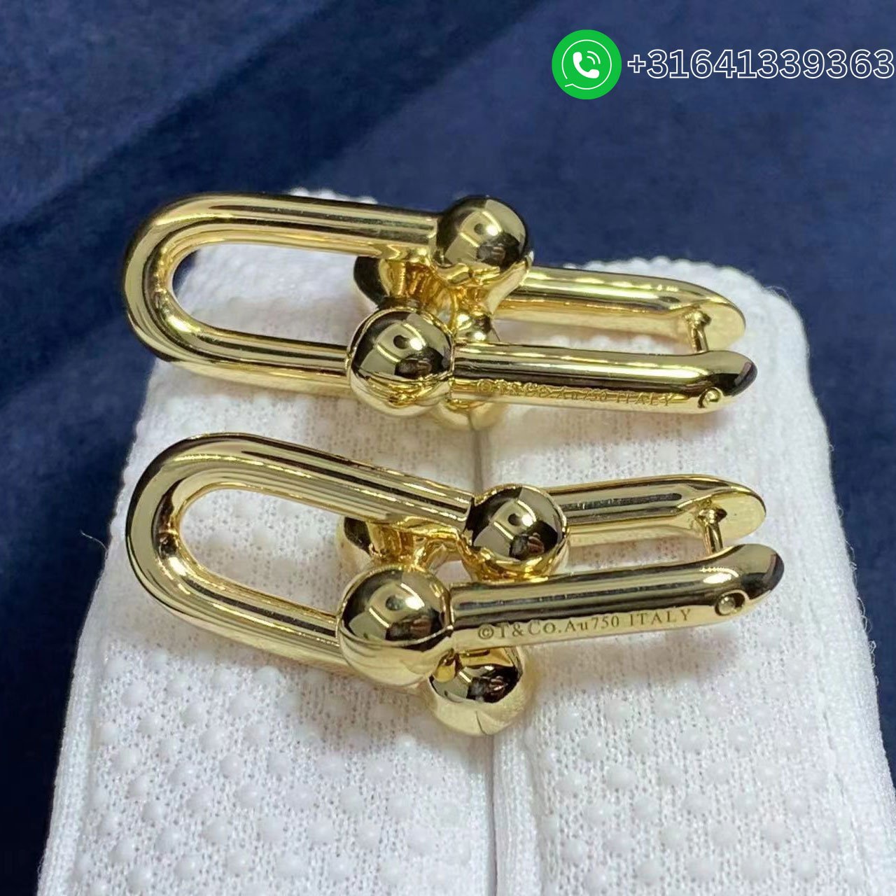 Tiffany City HardWear 18K Yellow Gold Large Link Earrings - Image 2