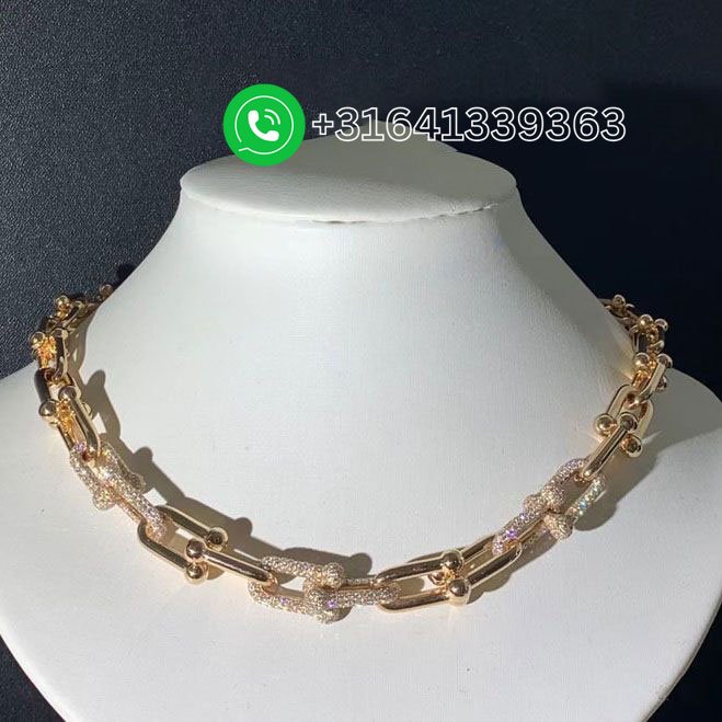 Tiffany-City-HardWear-18k-Rose-Gold-Pave-Diamonds-Graduated-Link-Necklace