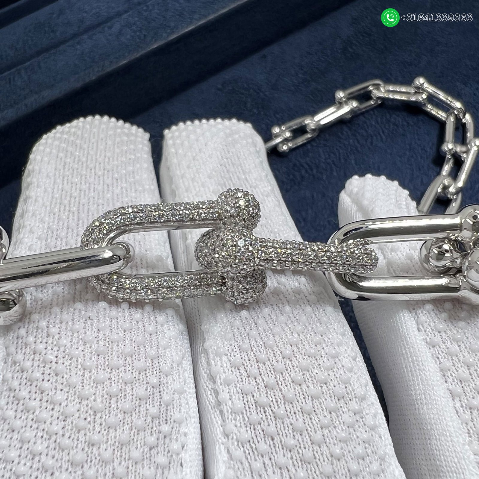 Tiffany City HardWear 18k White Gold Pavé Diamonds Graduated Link Necklace - Image 6