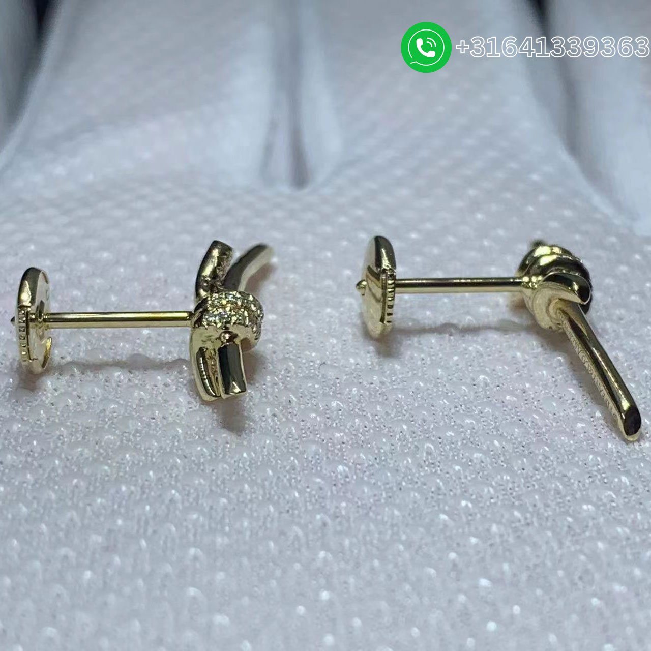Tiffany Knot 18K Yellow Gold with Diamonds Earrings - Image 3