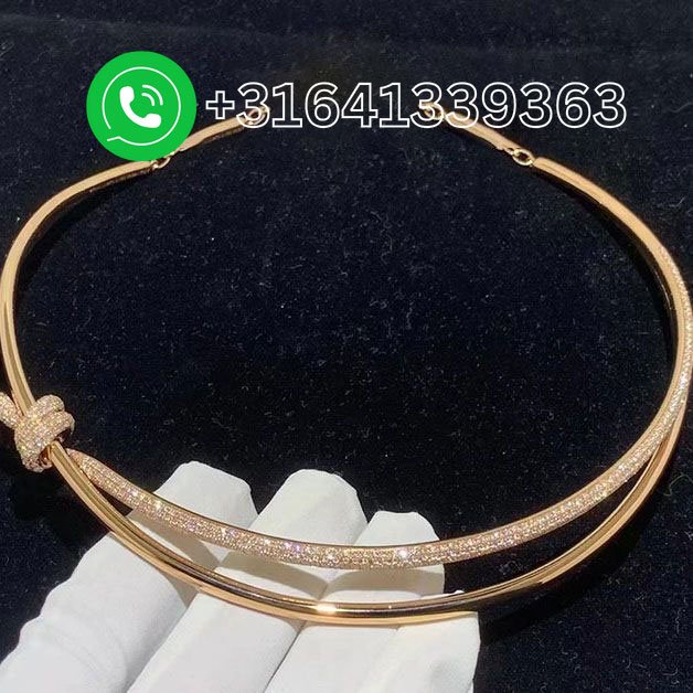 Tiffany-Knot-Double-Row-18K-Rose-Gold-with-Diamonds-Necklace