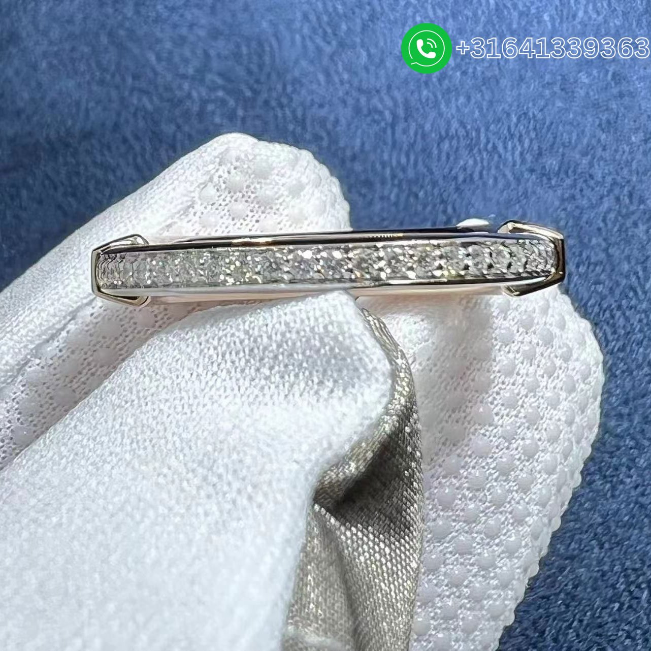 Tiffany Lock 18K Rose and White Gold with Diamonds Ring - Image 3
