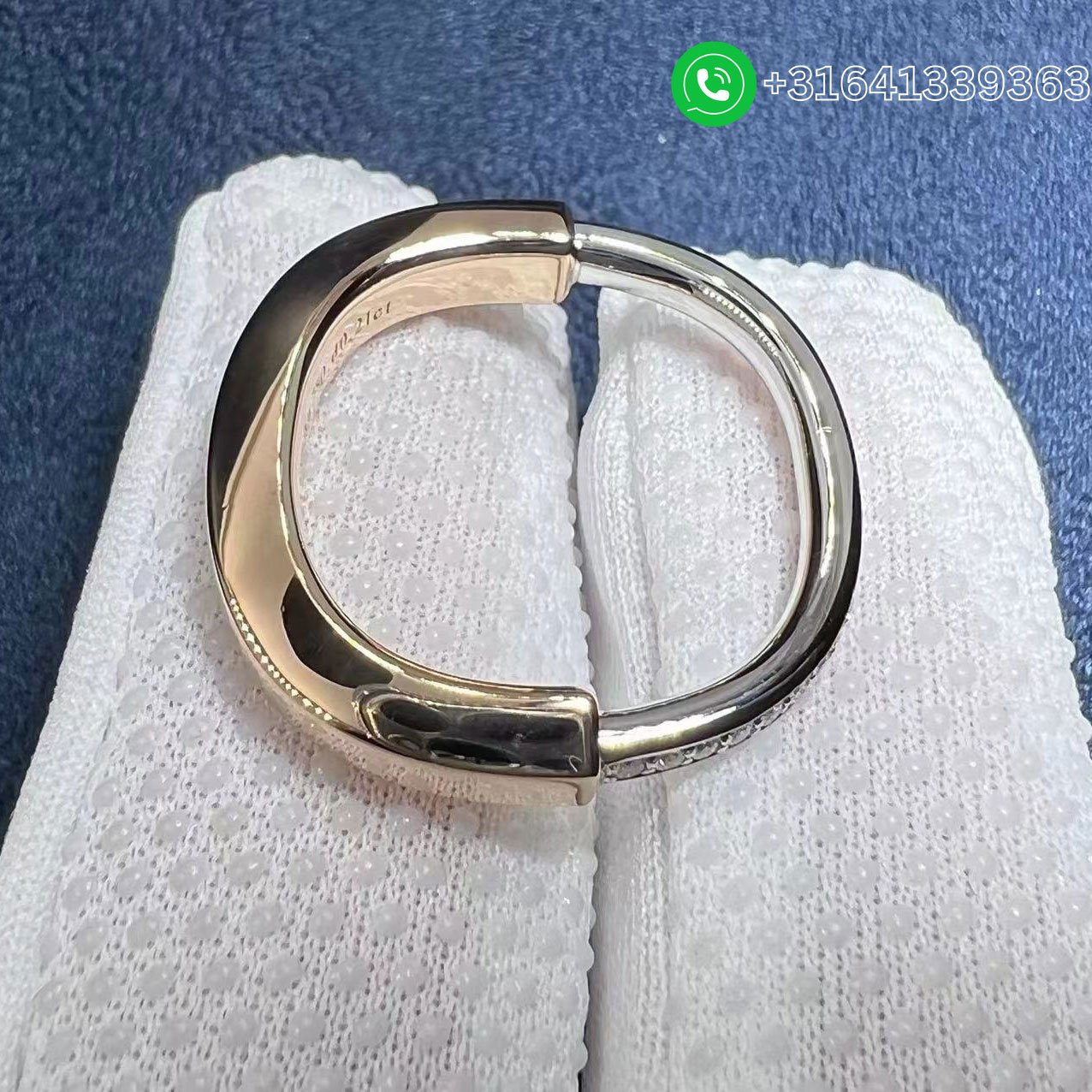 Tiffany Lock 18K Rose and White Gold with Diamonds Ring - Image 7