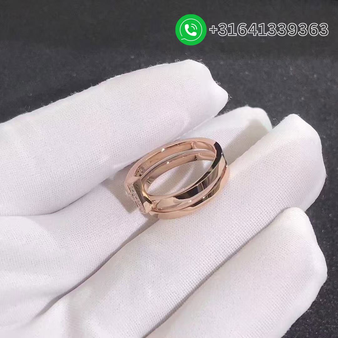 Tiffany T 18k Rose Gold Diamond Square Wrap Ring - Image 2