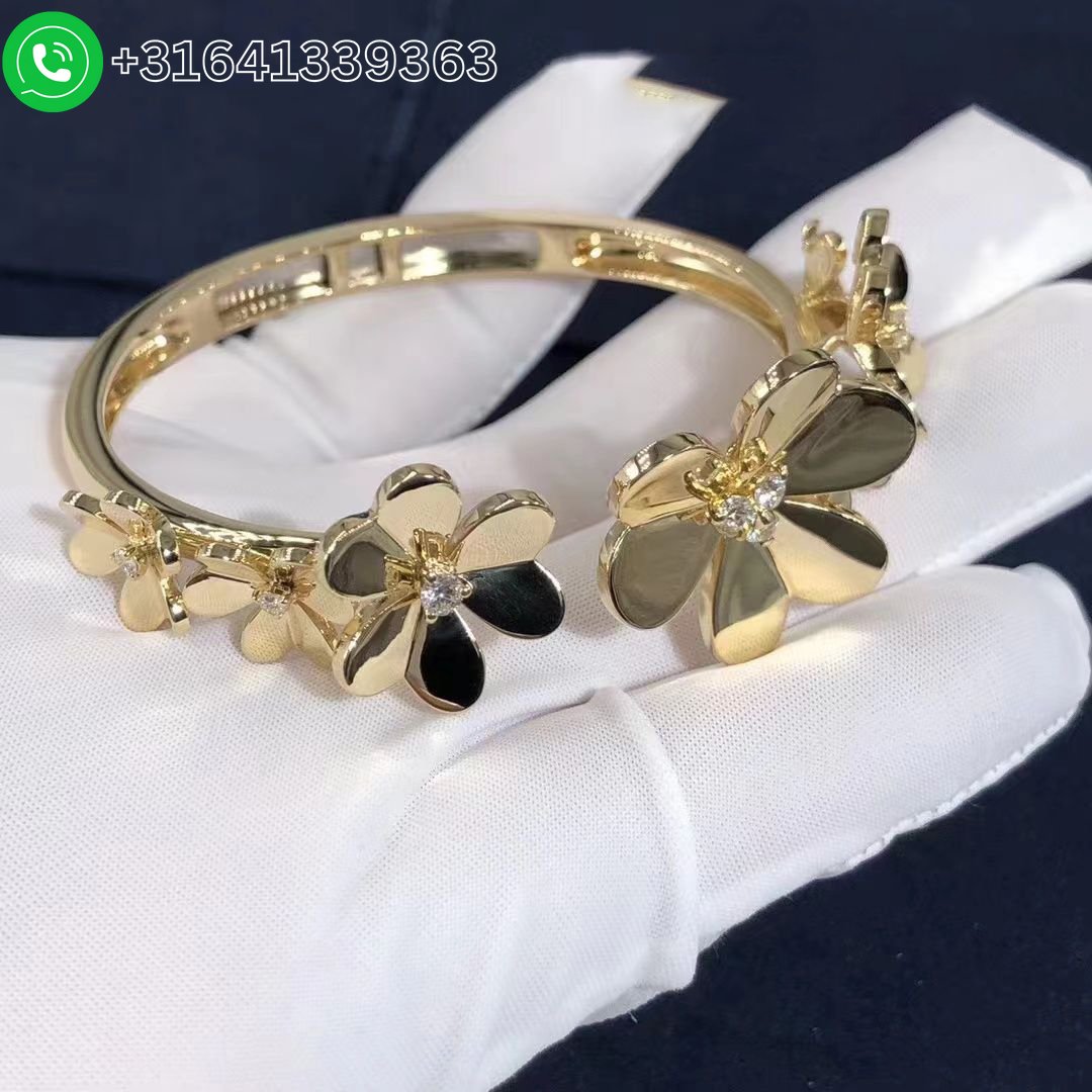 Van Cleef & Arpels Frivole 7 Flowers 18K Yellow Gold Diamond Bracelet VCARP6L200 - Image 2