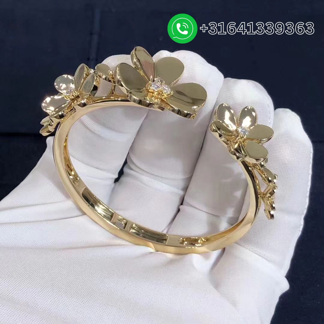 Van Cleef & Arpels Frivole 7 Flowers 18K Yellow Gold Diamond Bracelet VCARP6L200 - Image 4