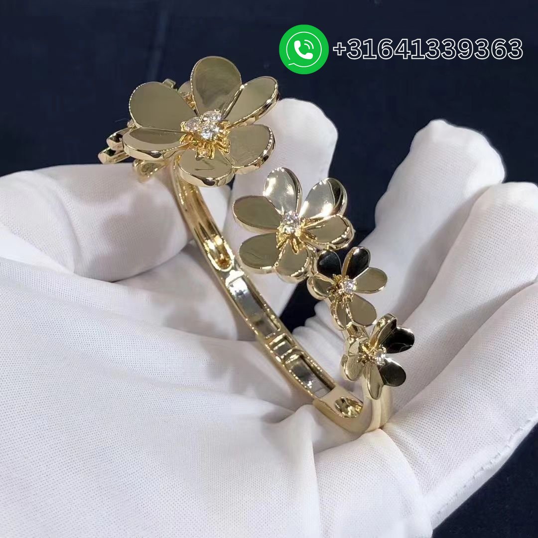 Van Cleef & Arpels Frivole 7 Flowers 18K Yellow Gold Diamond Bracelet VCARP6L200 - Image 5