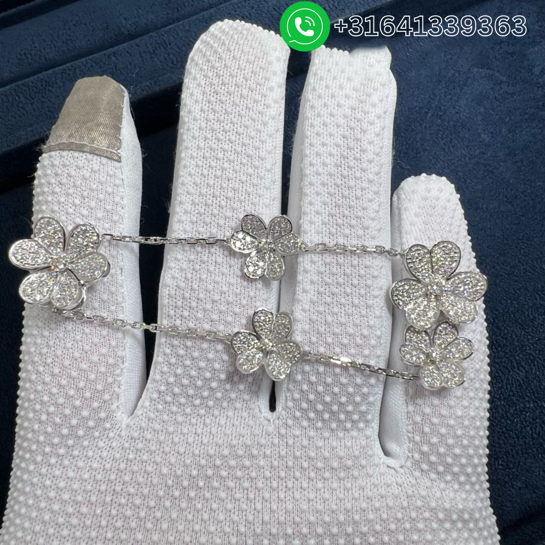 Van Cleef & Arpels 18K Yellow Gold Diamond Frivole 5 Flowers Bracelet VCARP3W400 - Image 3