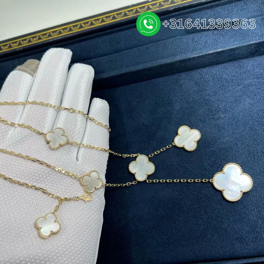 Van-Cleef-Arpels-18k-Yellow-Gold-6-Motifs-Mother-of-Pearl-Magic-Alhambra-Necklace-VCARD79100