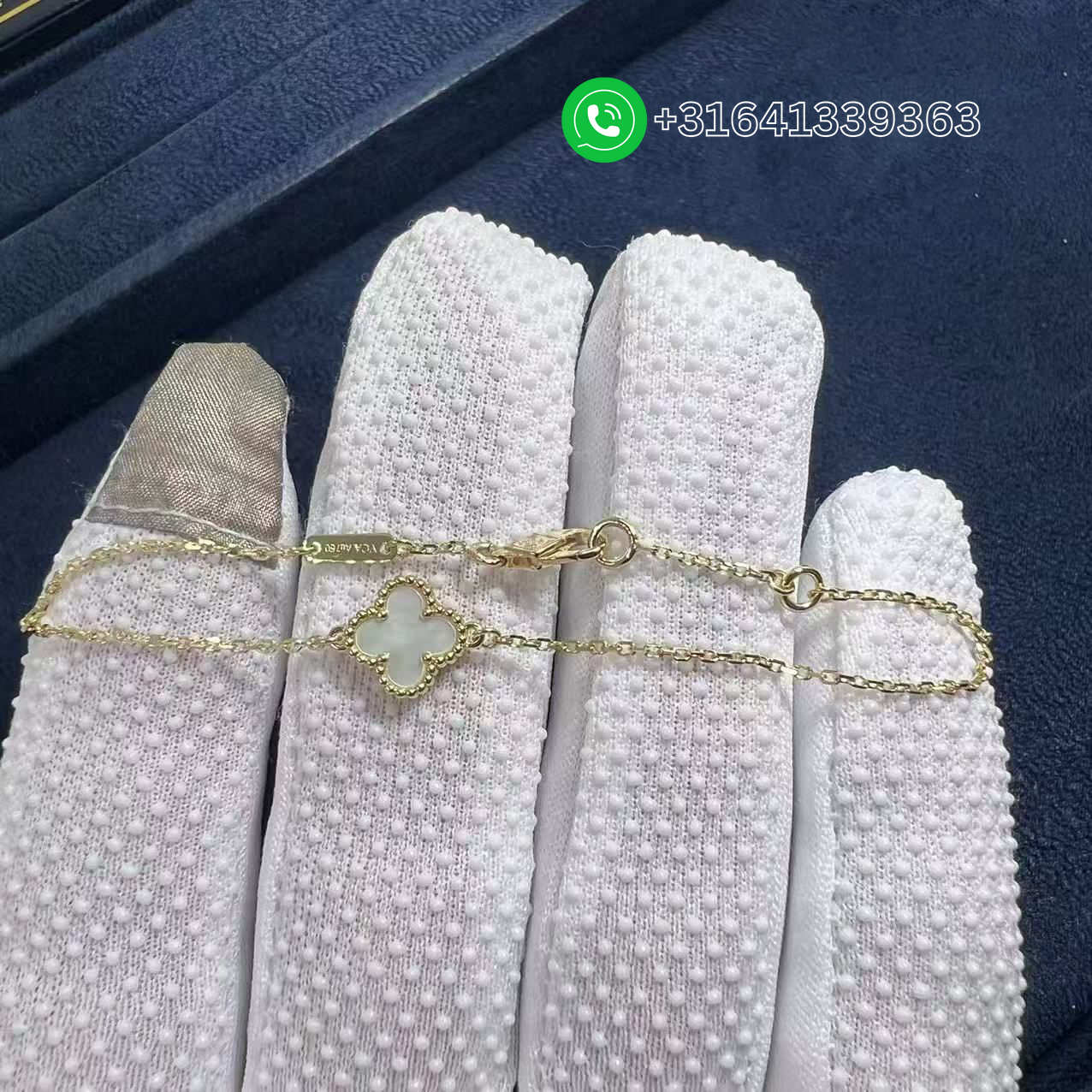 Van Cleef & Arpels 18K Yellow Gold Diamond Frivole 5 Flowers Bracelet VCARP3W400 - Image 5