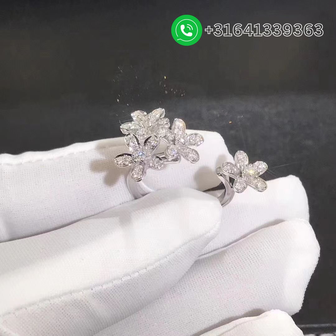 Van Cleef & Arpels 18k White Gold Diamond Socrate Between The Finger Ring VCARB14500 - Image 6