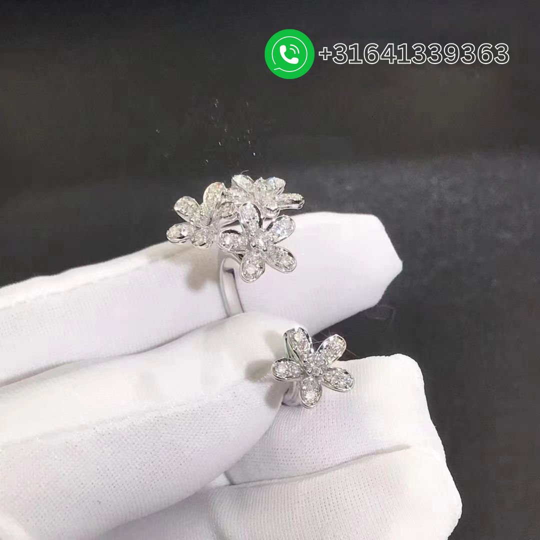 Van Cleef & Arpels 18k White Gold Diamond Socrate Between The Finger Ring VCARB14500 - Image 4