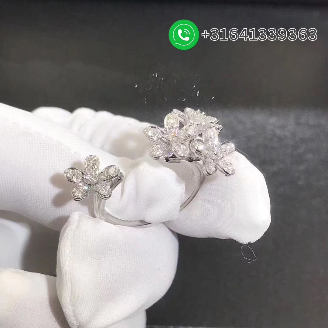 Van Cleef & Arpels 18k White Gold Diamond Socrate Between The Finger Ring VCARB14500 - Image 5